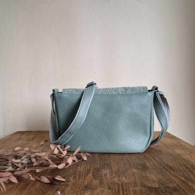 Sac Besace Fait Main en Simili Cuir et Jacquard