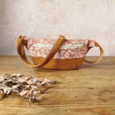 Sac banane camel à motif léopard