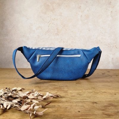 Sac banane bleu & motif zebre