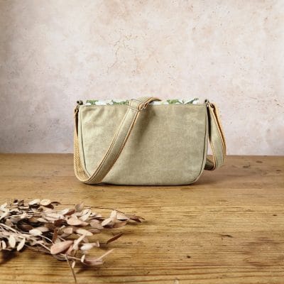 Sac Besace Écoresponsable en Simili Daim kaki