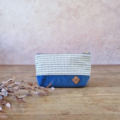 Trousse à maquillage bleu