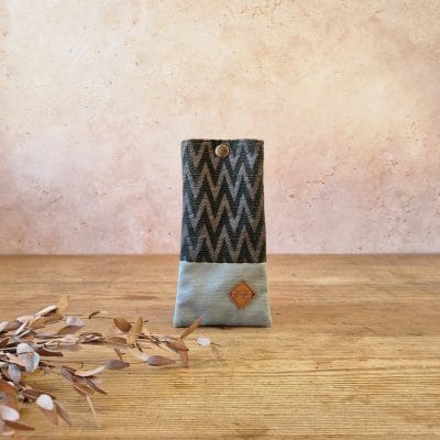 Étui à lunettes éco-responsable vert/bleu